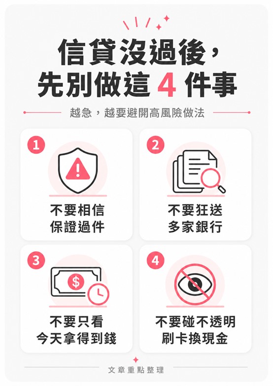 信貸沒過後,先不要做這 4 件事