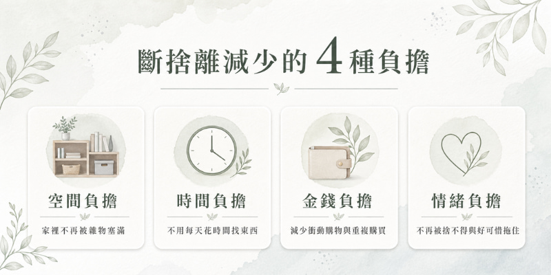 斷捨離減少的4種負擔