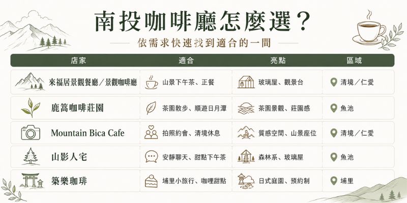 南投咖啡廳怎麼選