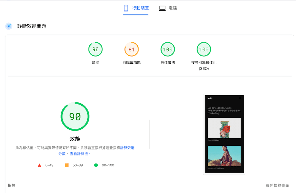 Wade の Web サイト PSI テスト