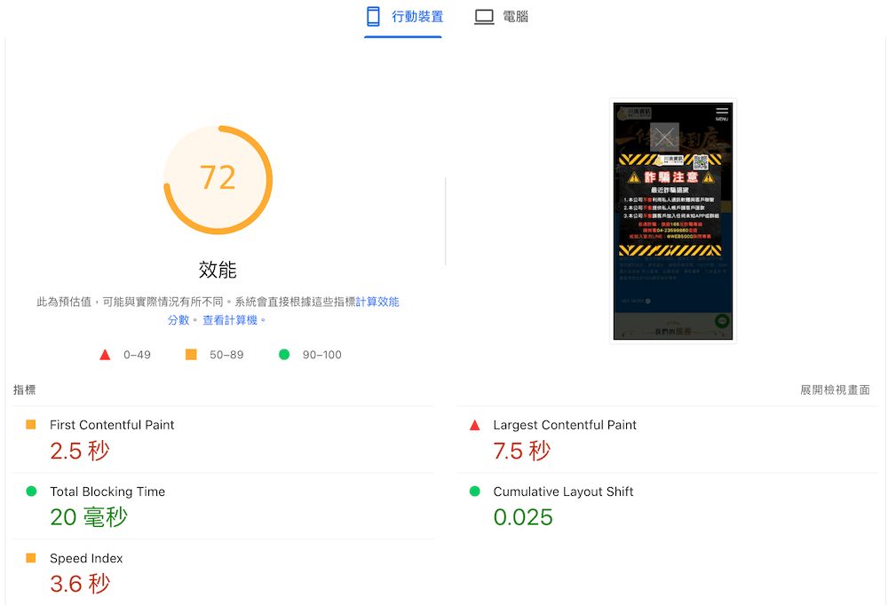 web500-web Test PSI performance